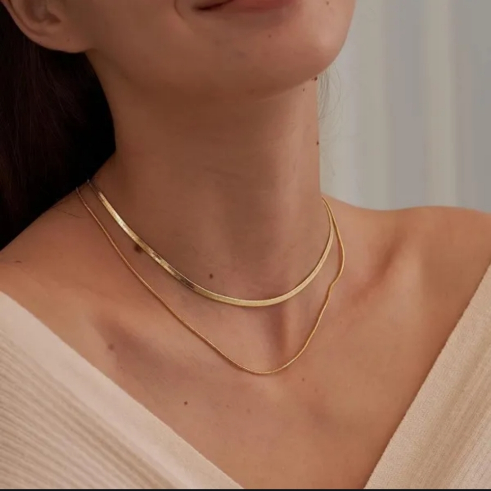 Gold Herringbone